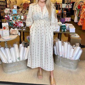 Clementine Dress Cream Medallion